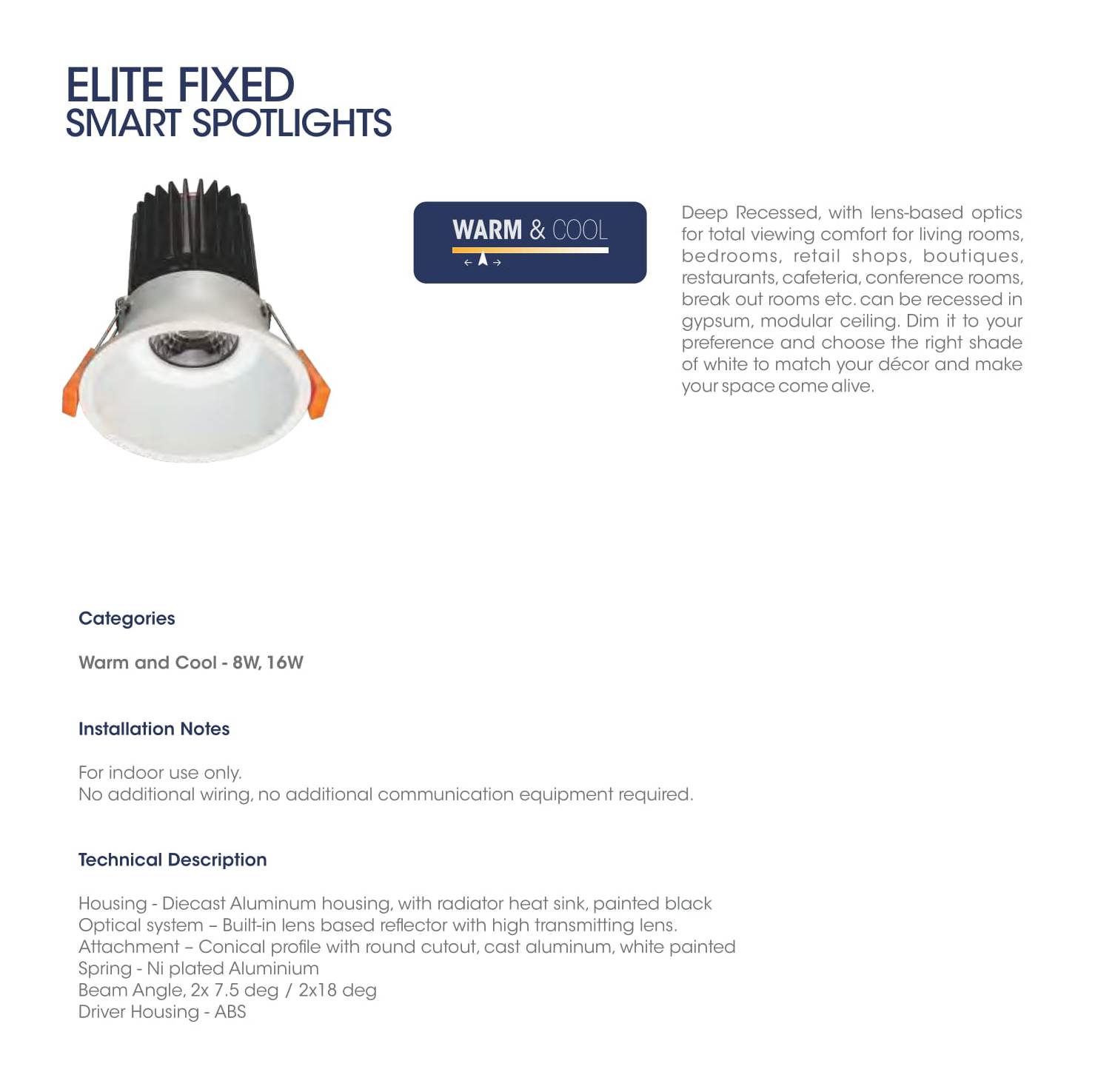 Elite Fixed Smart Spotlights